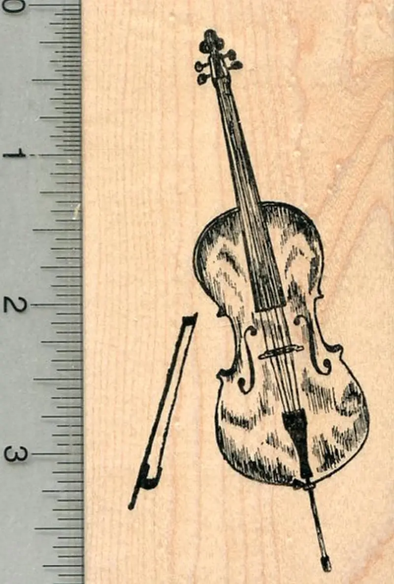 Cello Rubber Stamp – Classic String Instrument Design 1