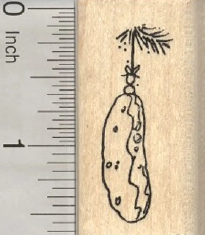 Christmas Pickle Ornament Rubber Stamp – Festive Tradition 1