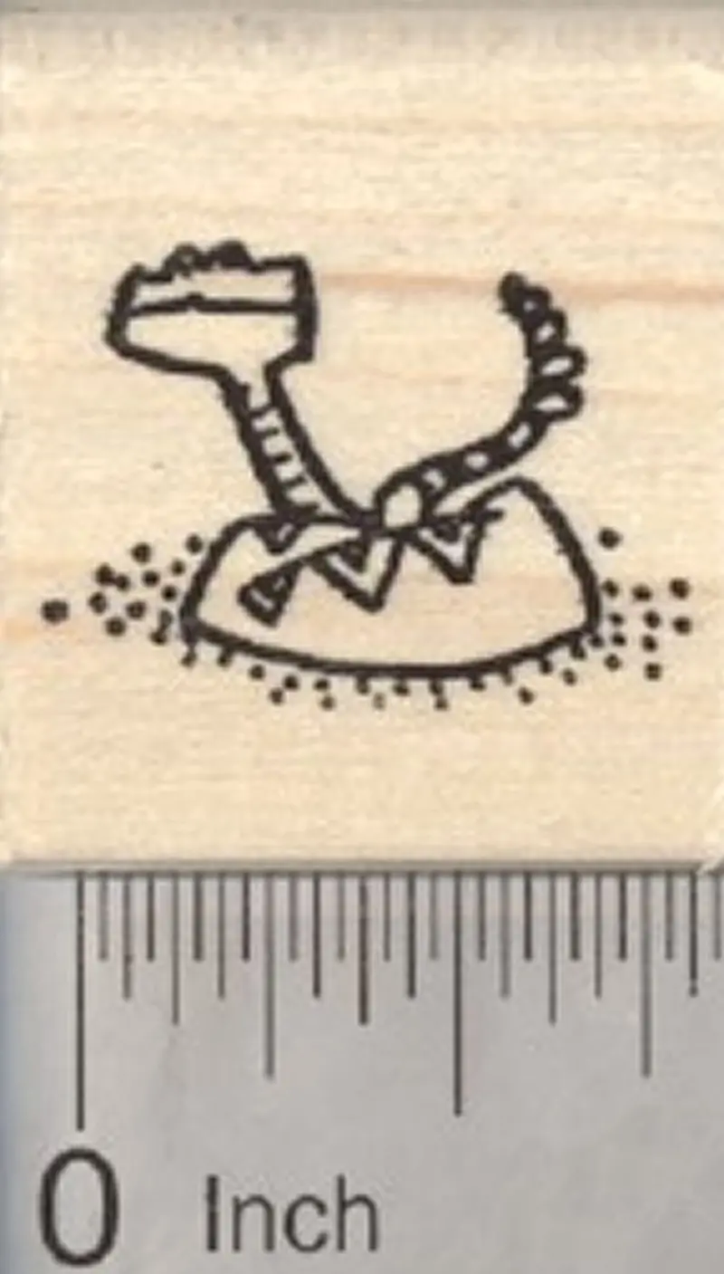 Coiled Rattlesnake Rubber Stamp – Compact Reptile Illustration 1