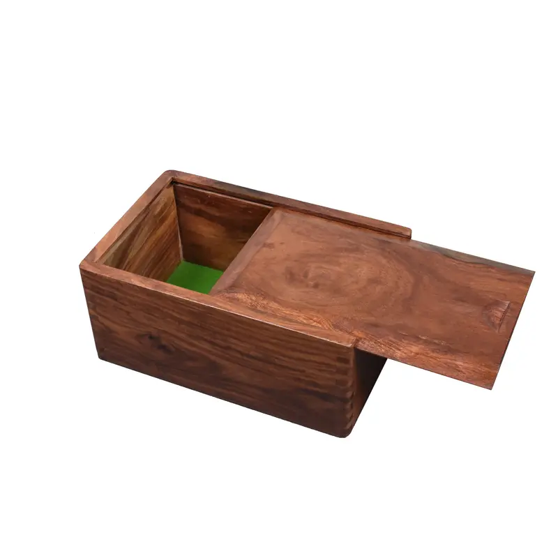 Compact Golden Rosewood Chess Box – Fitted Case For 3"–4" Chess Pieces 1
