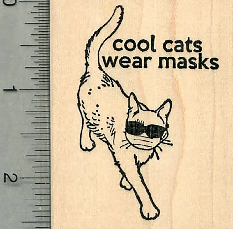 Cool Cats Rubber Stamp Collection – Feline Figures In Masks 1