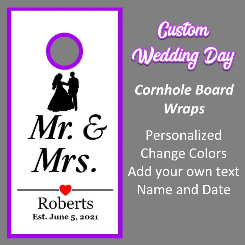 Cornhole Board Wedding Wrap – Personalized Design For Special Events 1