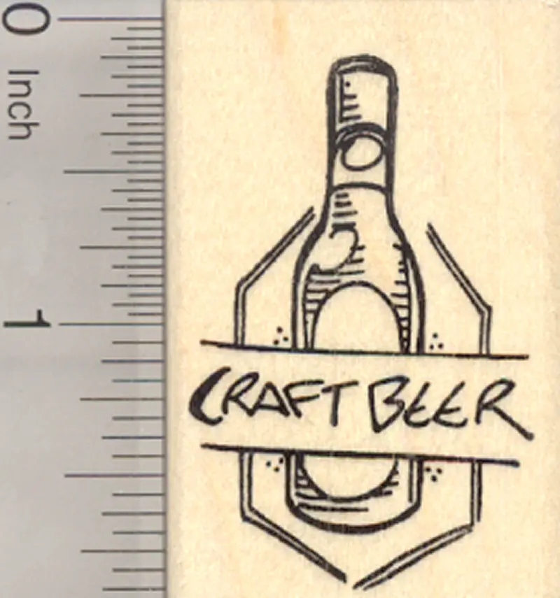 Craft Beer Lover Rubber Stamp – Brewery-Themed Design 1