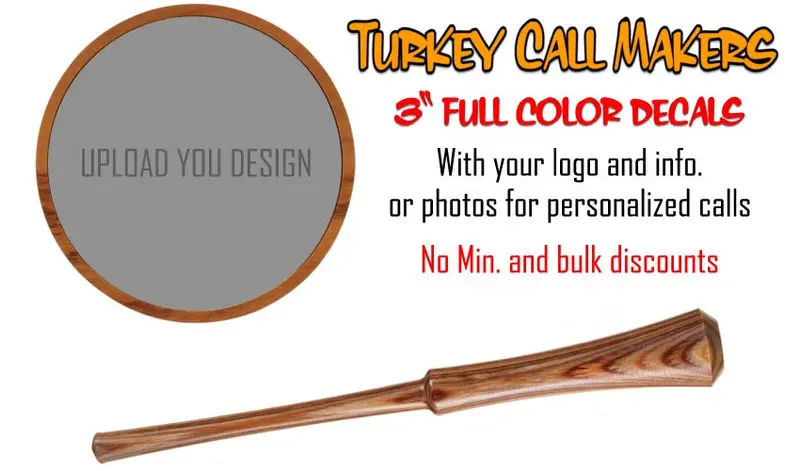 Custom 3-Inch Turkey Call Circle Decal – Full-Color, Weather-Resistant Vinyl 1