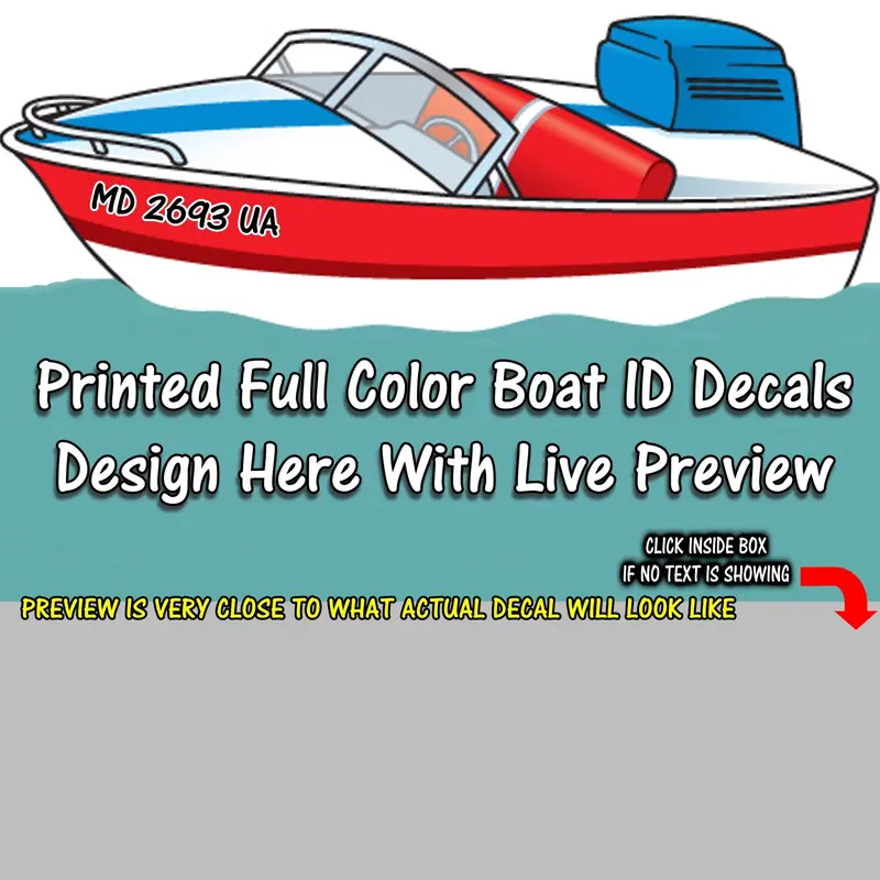 Custom Boat Registration Numbers – Watercraft Id Decals (Multi-Color) 1