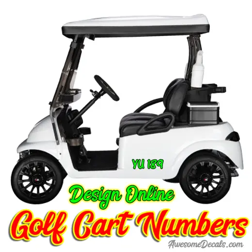 Custom Golf Cart Number Vinyl Decal – Solid Color 1