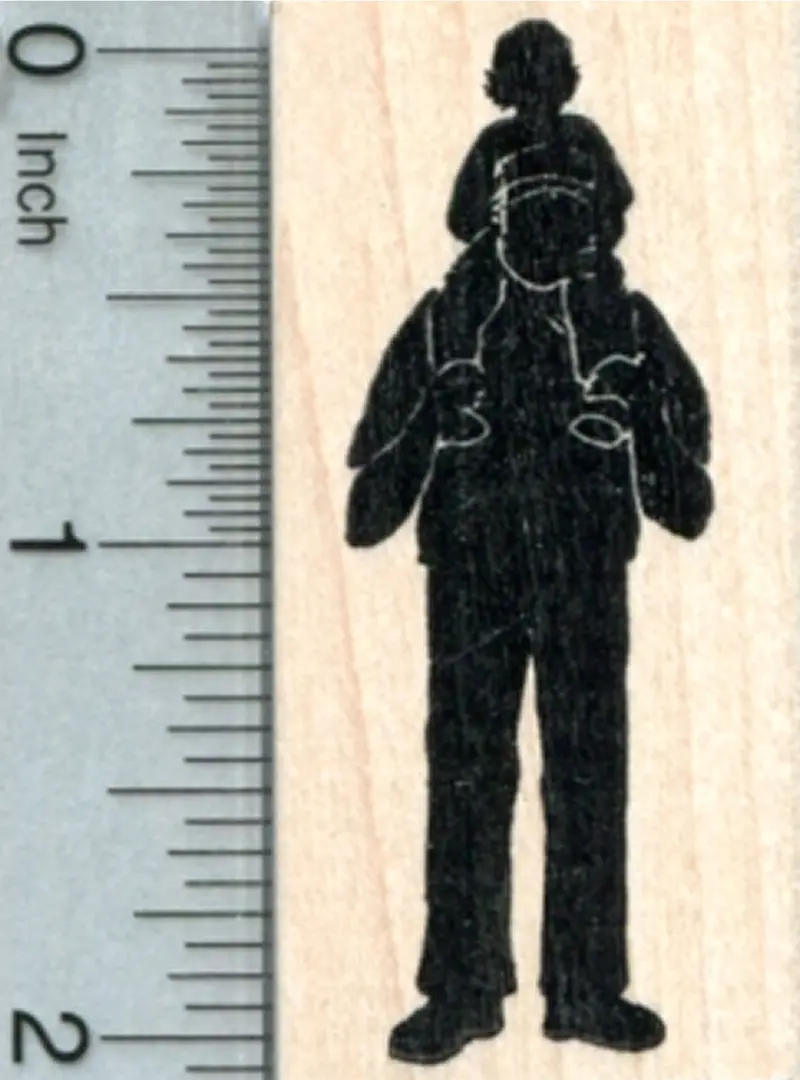 Dad And Child Connection Rubber Stamp – Celebrating Fatherhood & Family 1