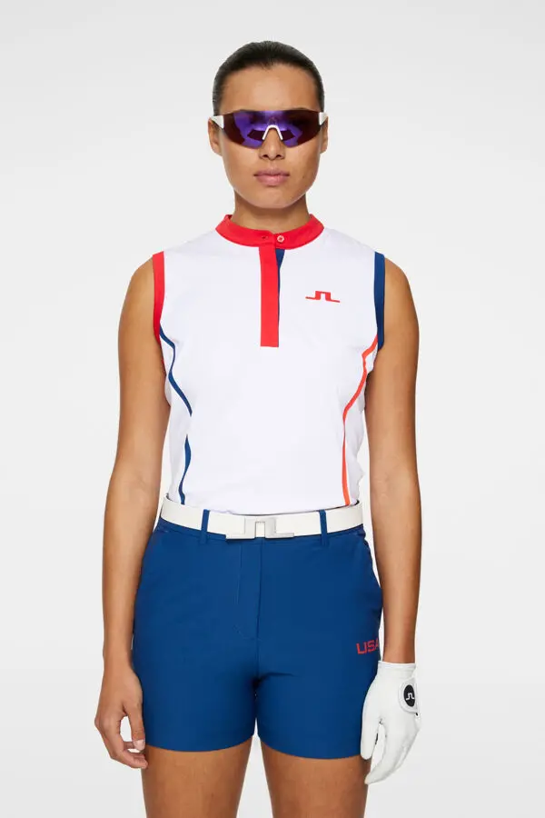 Daphne Sleeveless Performance Top – Pure White 1