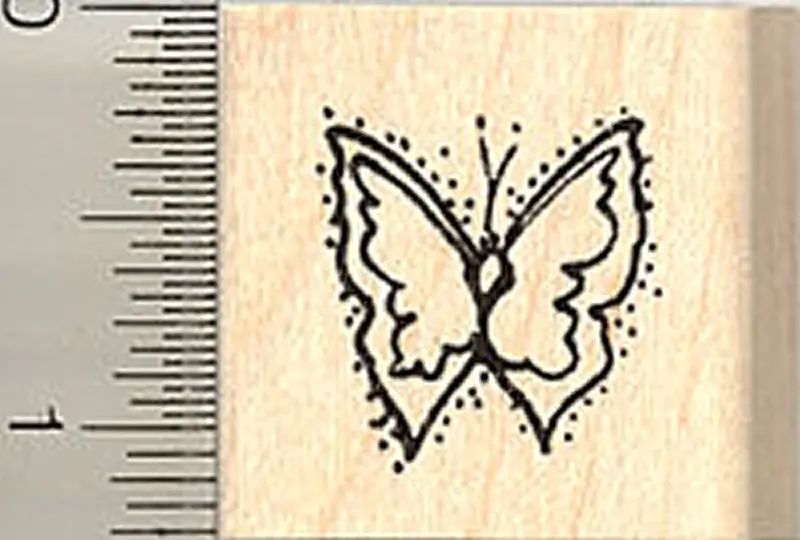 Delicate Butterfly Rubber Stamp – Elegant Nature-Inspired Impression 1