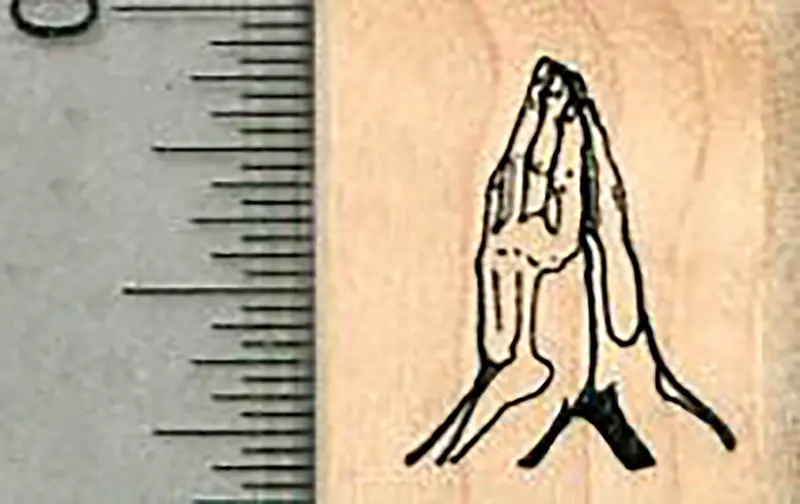 Delicate Praying Hands Rubber Stamp – 3/4-Inch Mini Faith Theme Accent 1