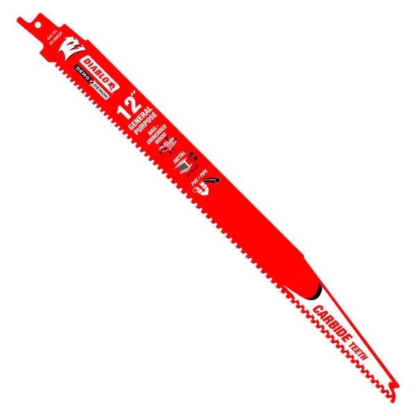 Diablo 12" Demo Demon Carbide-Tipped Reciprocating Saw Blade: 6/9 Tpi For Fast, Clean General-Purpose Cuts 1