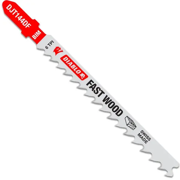 Diablo Djt144Df5 4-Inch 6-Tpi Bi-Metal T-Shank Jig Saw Blades – Fast Wood Cutting, 5-Pack 1