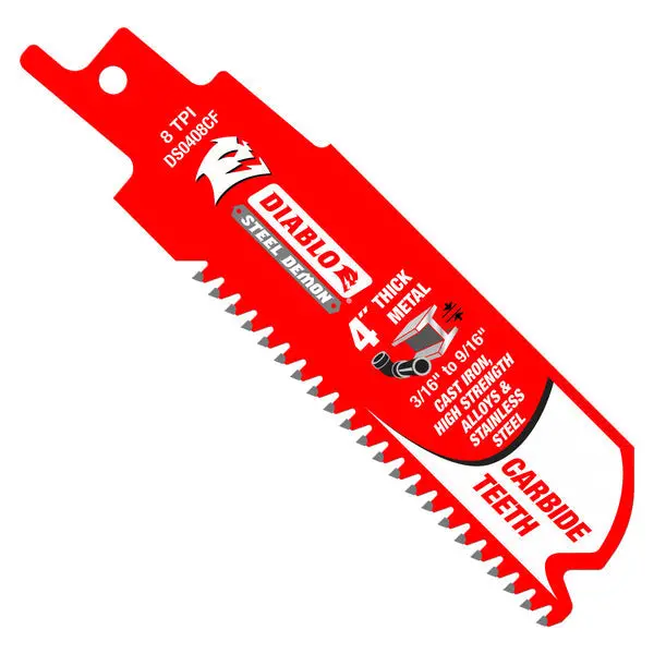Diablo Ds0408Cf 4-Inch 8 Tpi Carbide Reciprocating Saw Blade For Heavy-Duty Metal Cutting 1