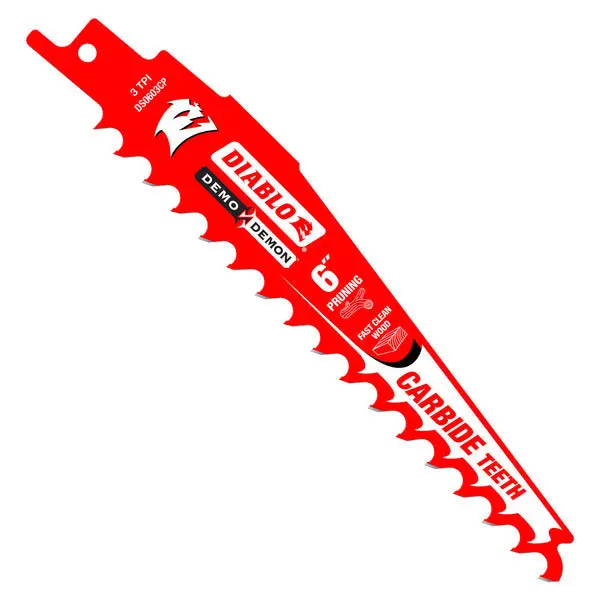 Diablo Ds0603Cp10 6-Inch 3 Tpi Carbide-Tipped Reciprocating Blades – Pruning & Smooth-Cut Wood (10-Pack) 1