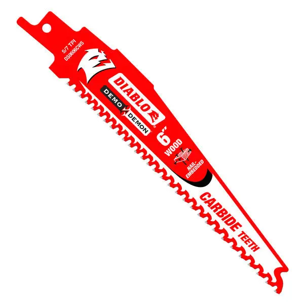Diablo Ds0606Cws 6-Inch 5/7 Tpi Carbide Reciprocating Saw Blade For Nail-Embedded Lumber 1