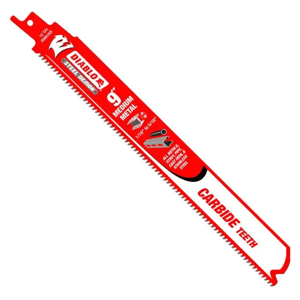 Diablo Ds0910Cf3 9" Steel Demon Carbide Recip Blade – Medium Metal (1/16"–5/16") – 3-Pack 1