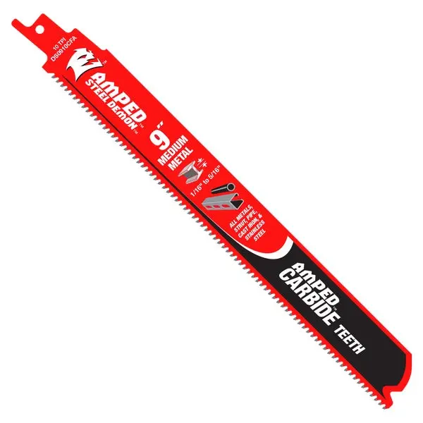 Diablo Ds0910Cfa3 9" Steel Demon Amped Carbide Recip Blade – 10 Tpi Medium Metal – 3-Pack 1