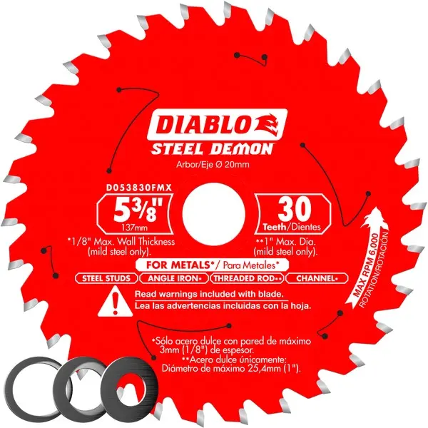 Diablo Steel Demon Carbide-Tipped Metal-Cutting Saw Blade – 5-3/8" X 30 Tooth 1
