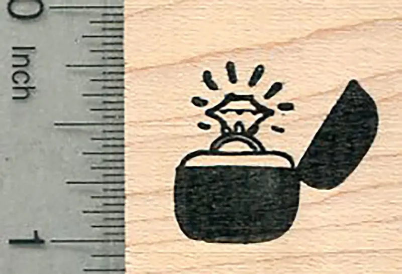 Diamond Engagement Ring Rubber Stamp – Elegant Wedding Keepsake 1
