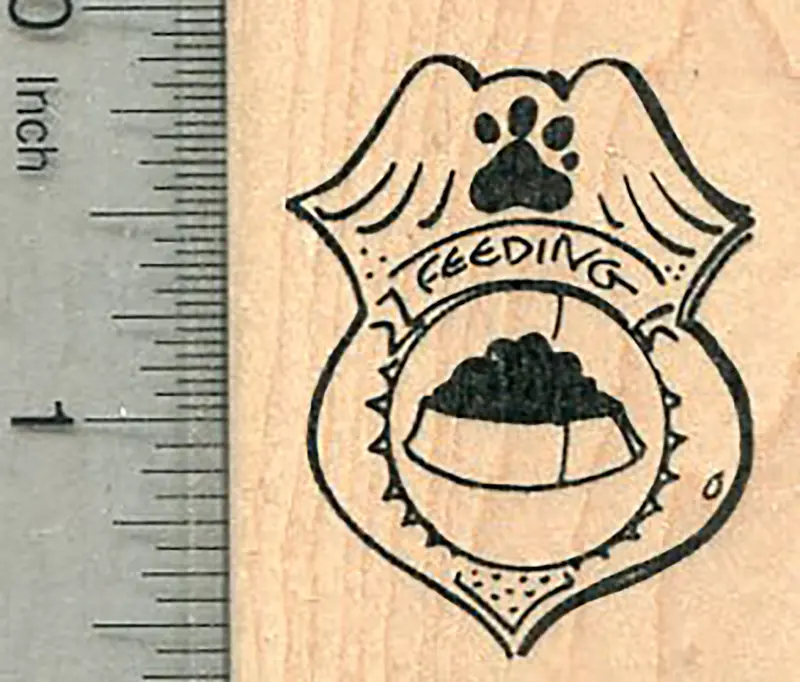 Dog Feeding Motivational Badge Rubber Stamp For Pet Care Projects 1