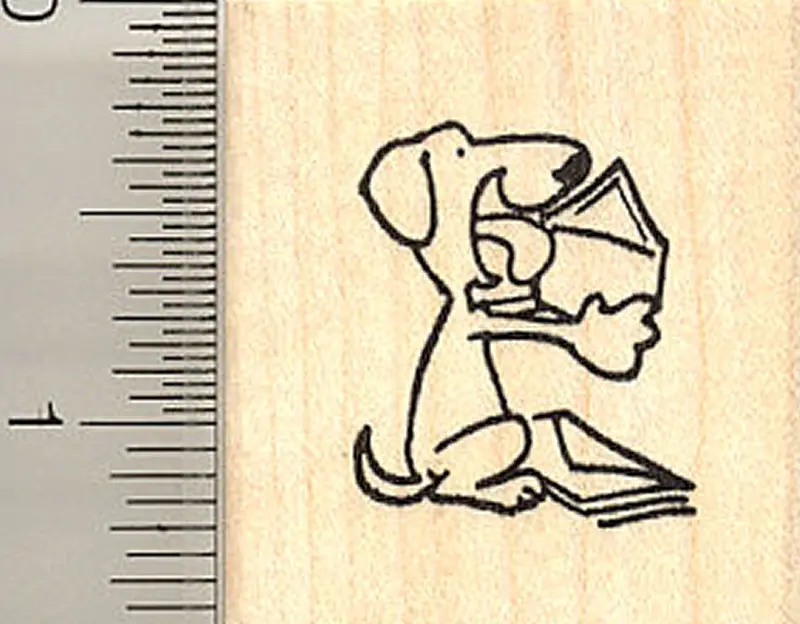 Dog Licking Envelope – Fun Mail-Themed Rubber Stamp 1