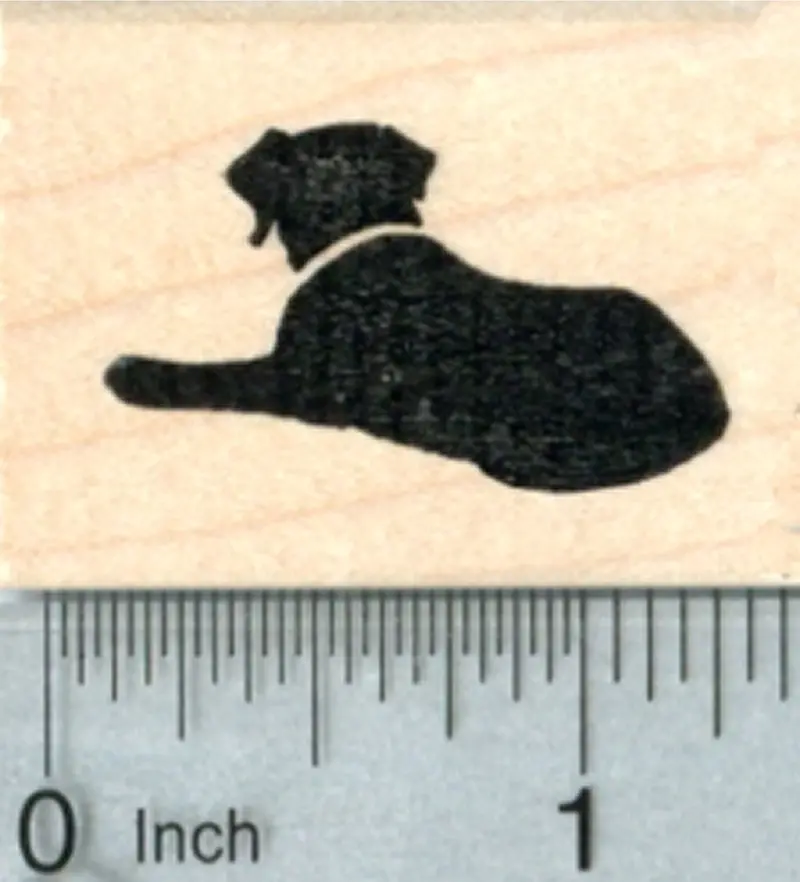 Dog Silhouette Rubber Stamp – Compact Canine Outline 1