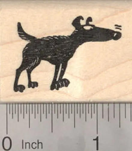 Dog Silhouette Rubber Stamp – ‘Super Sniffer’ Playful Concept 1
