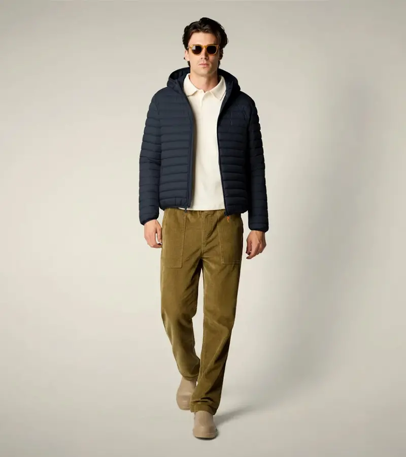 Donald Men’S Animal-Free Puffer Jacket In Blue-Black 1