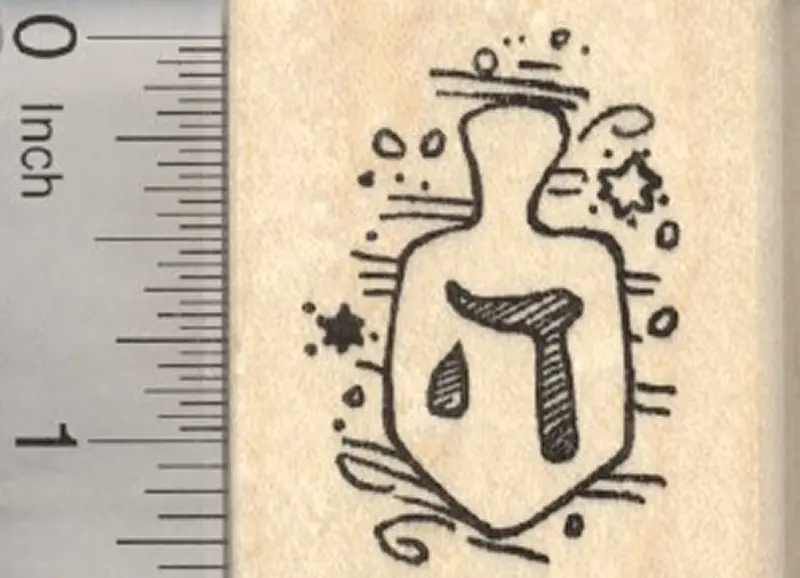 Dreidel Rubber Stamp – Traditional Hanukkah Game Symbol For Jewish Holiday Crafts 1