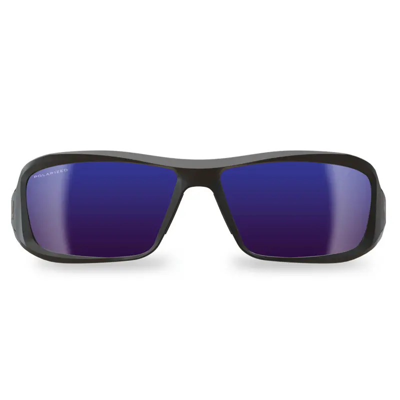 Edge Eyewear Brazeau Txbap238 Safety Glasses: Black Frame, Polarized Aqua Precision Blue Mirror Lens 1