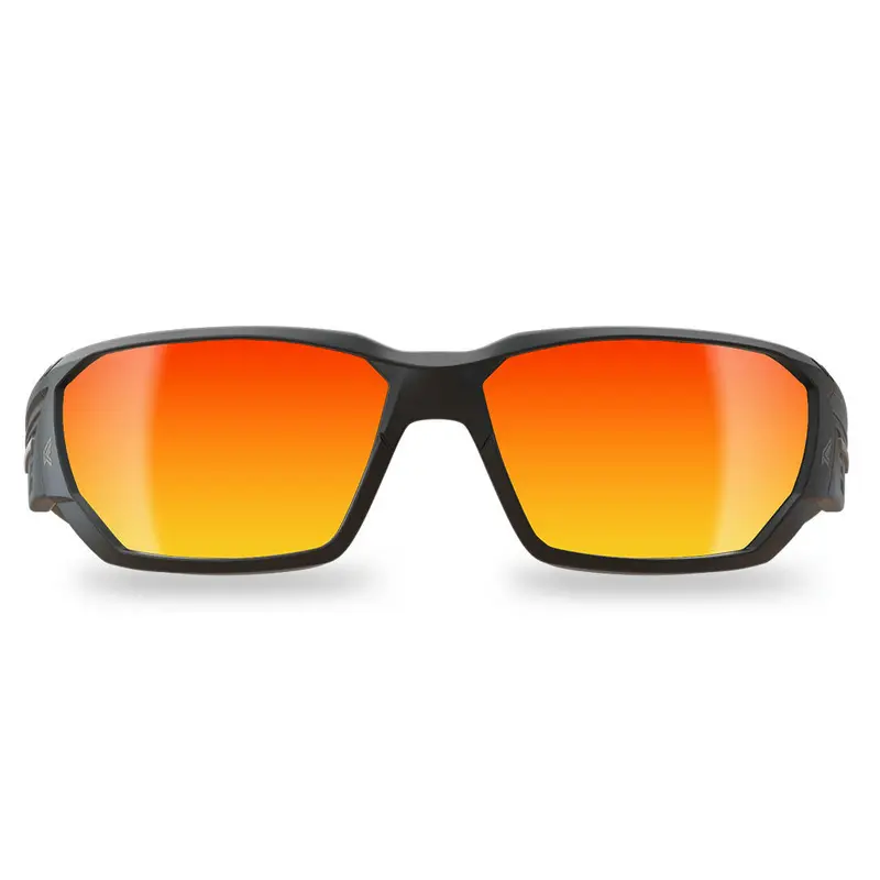 Edge Eyewear Dawson Xdap419 Safety Glasses: Black Frame, Aqua Precision Red Mirror Lens 1