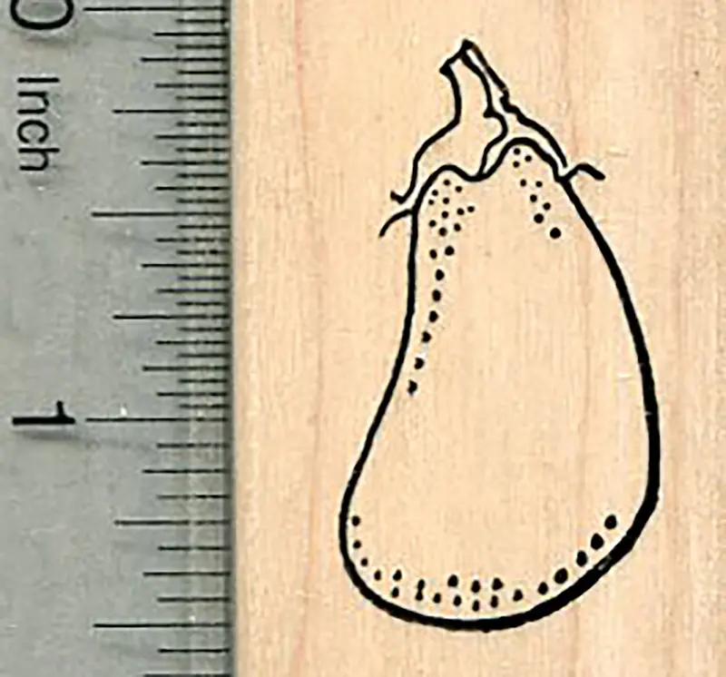 Eggplant Vegetable Garden Rubber Stamp 1