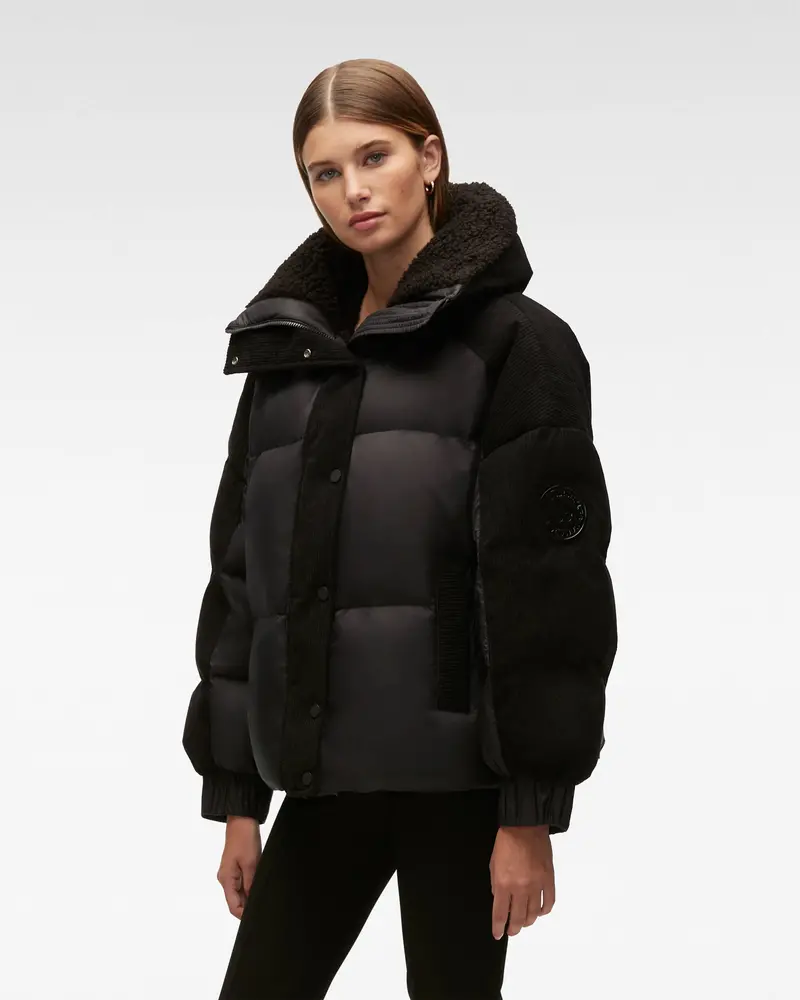 Elmira Quilted Puffer Coat – Black 1