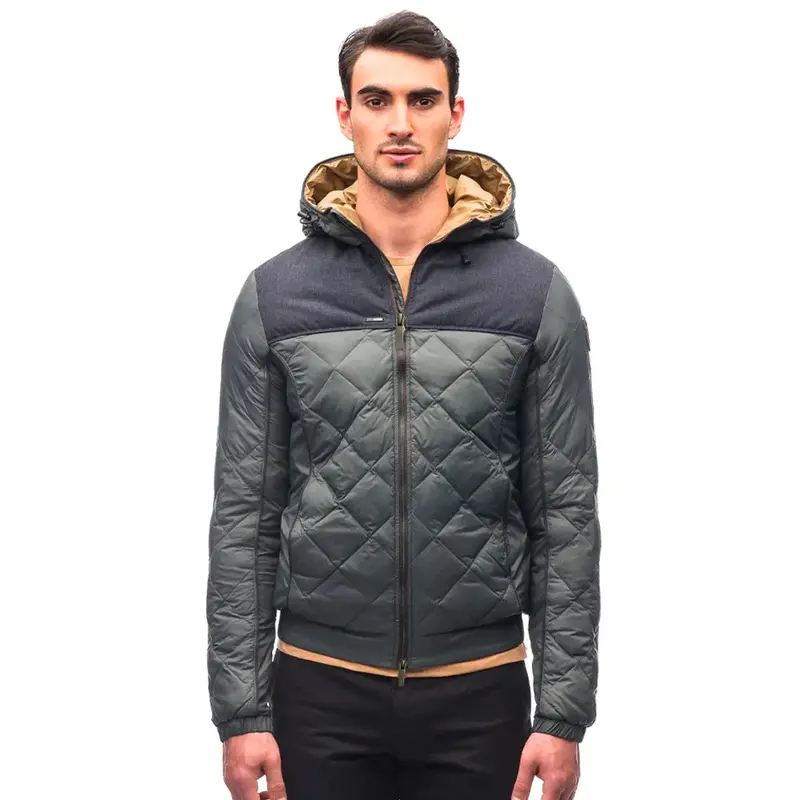 Elroy Men’S Foggy Blue Quilted Hooded Jacket 1