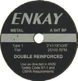 Enkay 4.5" X 0.040" X 7/8" Cut-Off Wheel – Reinforced Abrasive Disc (Model 79155) 1