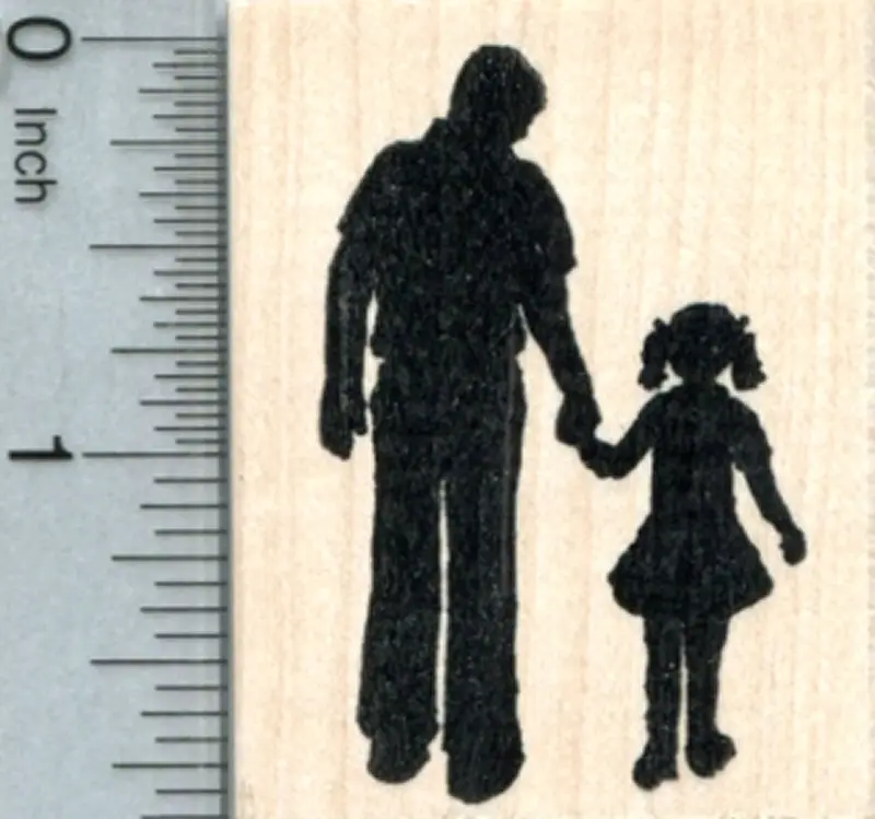 Father And Daughter Bond Rubber Stamp – Heartwarming Father'S Day Keepsake 1