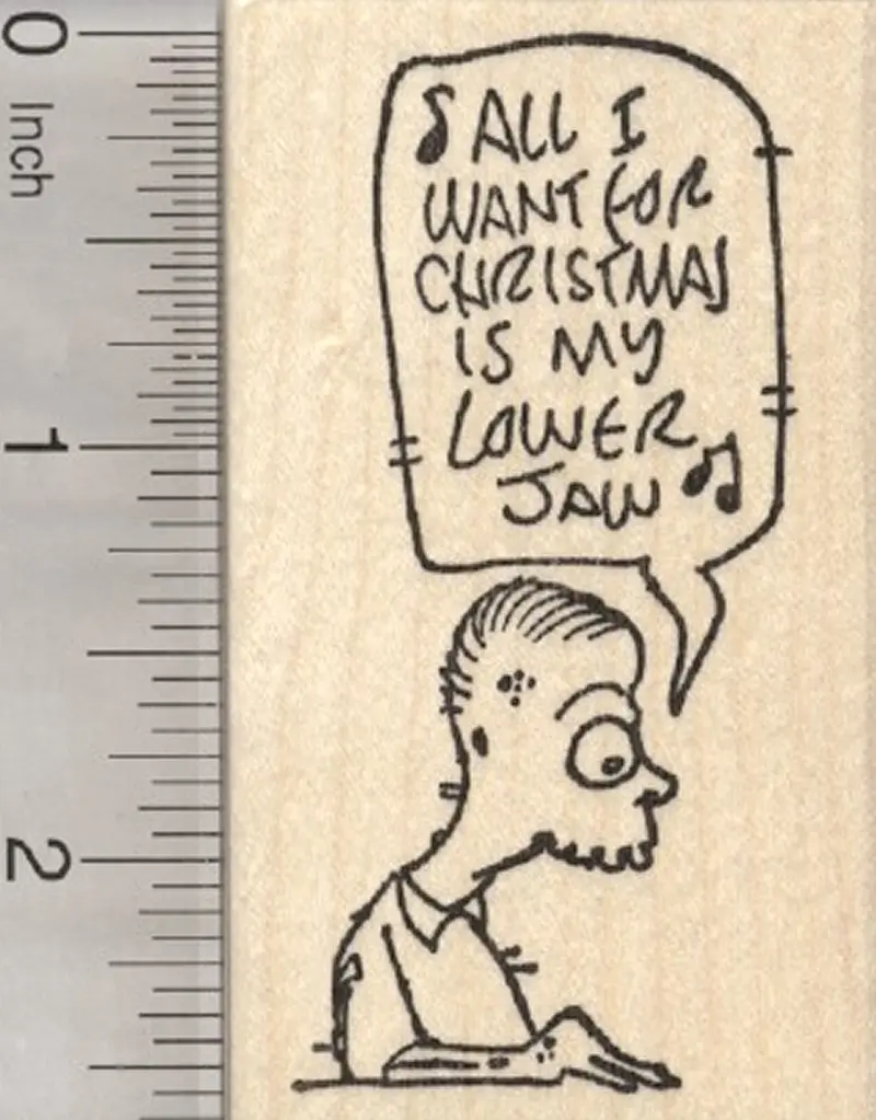 Festive Horror Rubber Stamp: Christmas Zombie Theme 1