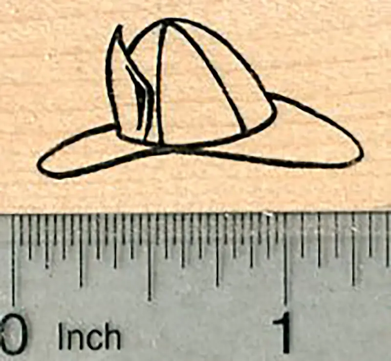 Firefighter Helmet Rubber Stamp – Compact Size 1