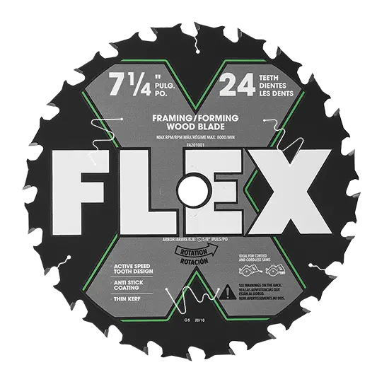 Flex Fa201001 7-1/4" 24-Tooth Carbide-Tipped Circular Saw Blade – For Clean, Fast Wood Cuts 1