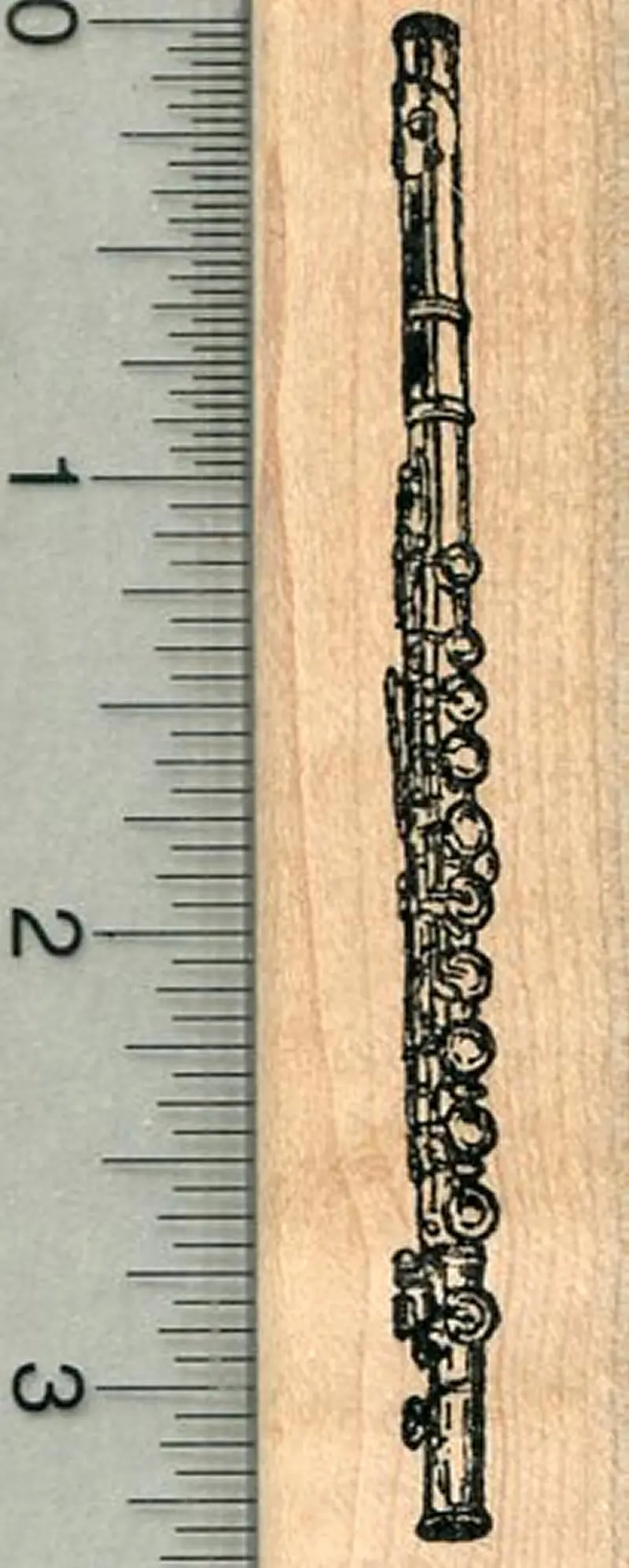 Flute Rubber Stamp – Detailed Woodwind Instrument Design 1