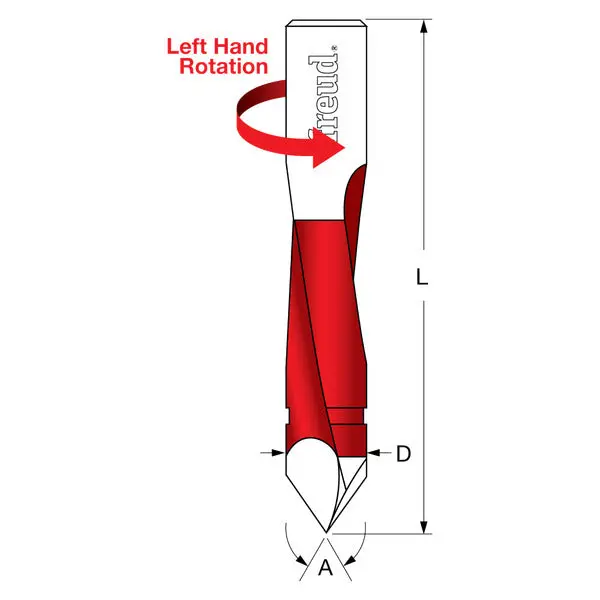 Freud Th80070L Left-Hand 8 Mm Diameter Through-Hole Router Bit 1