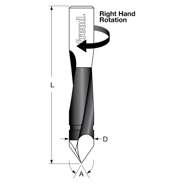 Freud Th80070R Right-Hand 8 Mm Diameter Through-Hole Router Bit 1