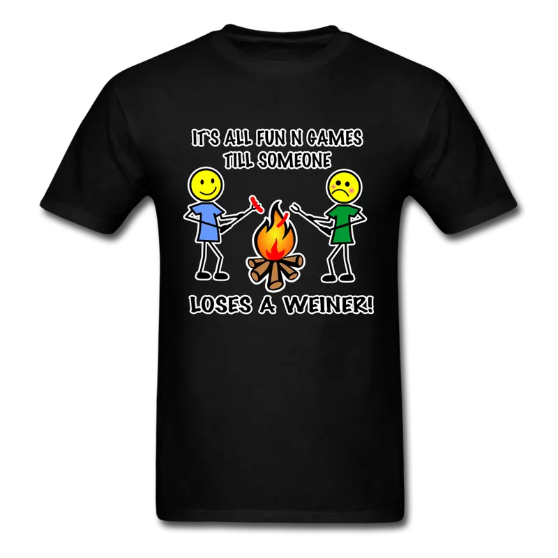 Funny Camping Campfire Tee: 'It'S All Fun Till Someone Loses A Weiner' 1
