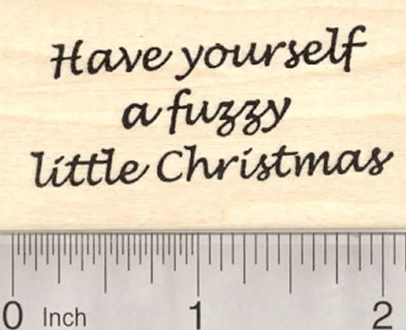 Furry Pet Christmas Greeting Rubber Stamp – Customizable 'Fuzzy, Ferret, Cat, Dog' Message 1