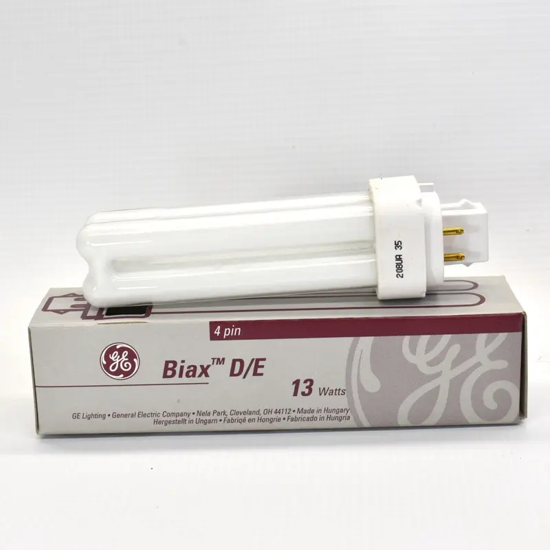 Ge G-24Q1 Biaxial Fluorescent Utility Bulb – 13W, 3500K, Case Of 10 1
