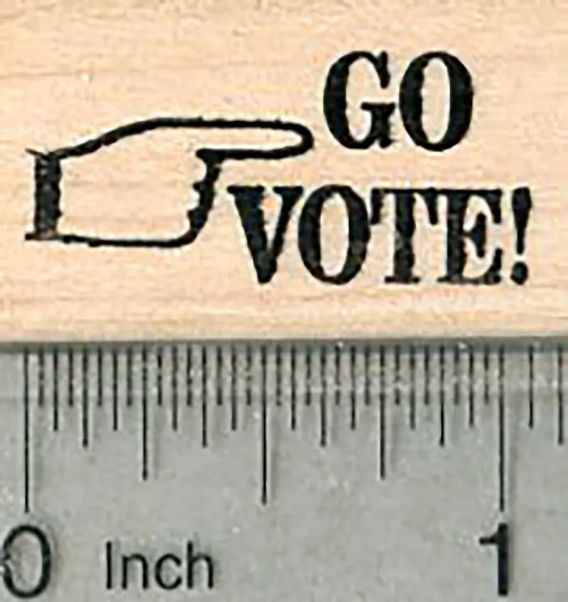 'Go Vote' Finger-Pointing Rubber Stamp 1