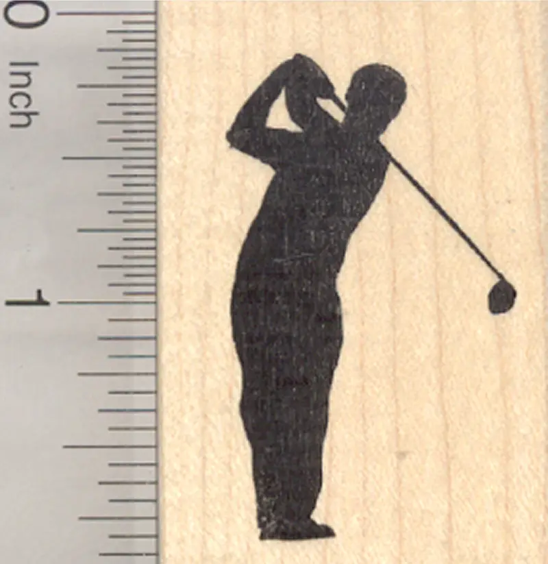 Golf Sport Silhouette Rubber Stamp 1