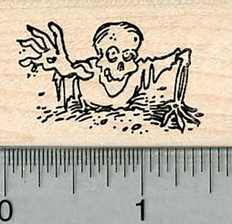 Grave-Emerging Zombie Rubber Stamp 1