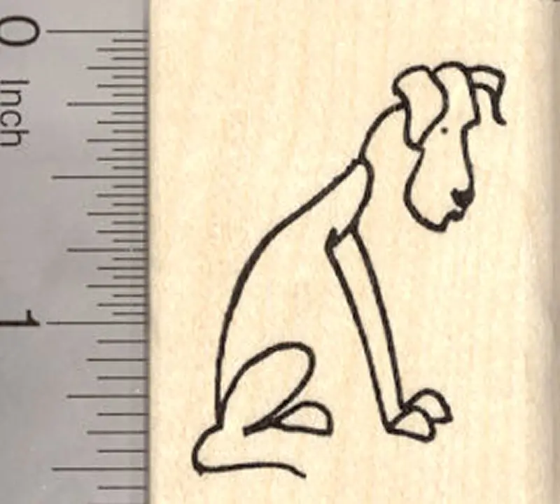 Great Dane Dog Stick Figure Rubber Stamp 1