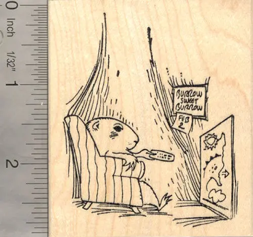 Groundhog Day Weather Forecast Themed Stamp 1